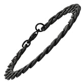 Black Ion Plated Cuban Link Bracelet - Steel Time